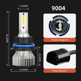 Faróis de LED Vmstrore10 com 30000LM, luz branca 6000K, para carros, com lâmpadas H4, H7, H11, HB3, HB4, 12V, alta potência