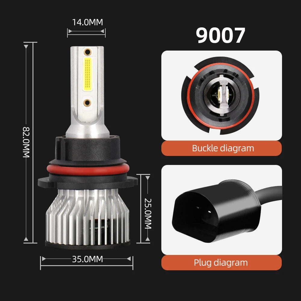 Faróis de LED Vmstore10 com 30000LM para carro, luz branca 6000K, alta potência, compatíveis com H4, H7, H11, HB3, HB4 e 9005, 9006, 9007
